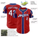 Jersey Baseball Rot Farben Arm Weiß-Royal Formen 3 Custom Authentic Jersey Baseball Rot Farben Arm Weiß-Royal Formen 3 Custom Authentic