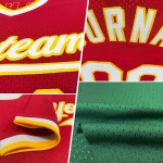 Weiß-Rotes Baseball Throwback Authentic Green Custom Jersey Weiß-Rotes Baseball Throwback Authentic Green Custom Jersey