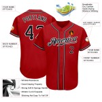 Benutzerdefiniertes authentisches rot-schwarz-weißes Baseball-Trikot Benutzerdefiniertes authentisches rot-schwarz-weißes Baseball-Trikot