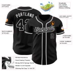 Benutzerdefiniertes authentisches schwarzes und weißes Baseball-Trikot Benutzerdefiniertes authentisches schwarzes und weißes Baseball-Trikot