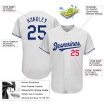 Benutzerdefiniertes authentisches weißes und königsrotes Baseballtrikot Benutzerdefiniertes authentisches weißes und königsrotes Baseballtrikot