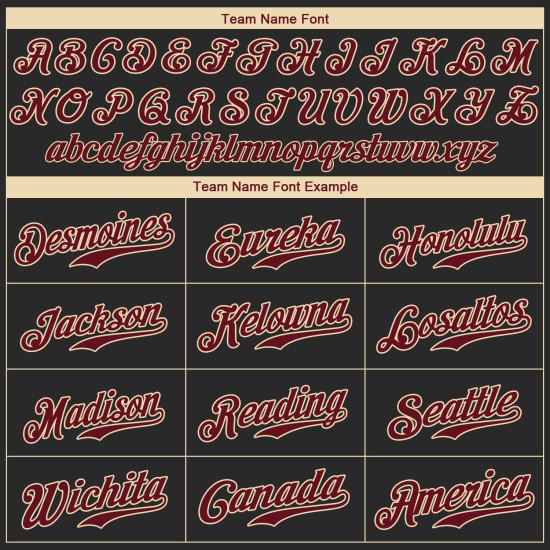 Benutzerdefiniertes schwarzes Crimson-City Cream Authentic Baseball-Trikot Benutzerdefiniertes schwarzes Crimson-City Cream Authentic Baseball-Trikot