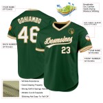 Gold Throwback Custom Weiß-Altgrün Jersey Baseball Authentic Gold Throwback Custom Weiß-Altgrün Jersey Baseball Authentic