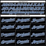 Benutzerdefiniertes schwarzes hellblau-weißes authentisches Baseball-Trikot Benutzerdefiniertes schwarzes hellblau-weißes authentisches Baseball-Trikot