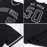 Benutzerdefiniertes schwarzes und graues authentisches Baseball-Trikot Benutzerdefiniertes schwarzes und graues authentisches Baseball-Trikot