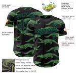 Authentische 3D Custom Jersey Schwarz Design Krokodil Muster Grün Kelly Baseball Authentische 3D Custom Jersey Schwarz Design Krokodil Muster Grün Kelly Baseball