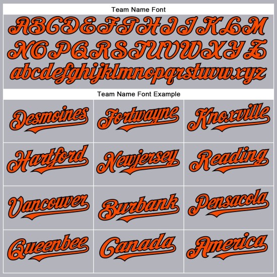 Orange-Schwarzes Baseball-Trikot in Grau Orange-Schwarzes Baseball-Trikot in Grau