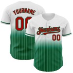Fashion Jersey Nadelstreifen Baseball Fade Authentic Grün Rot-Kelly Weiß Custom Fashion Jersey Nadelstreifen Baseball Fade Authentic Grün Rot-Kelly Weiß Custom