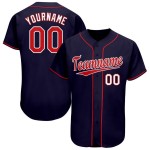 Benutzerdefiniertes Marineblau-Rot-Weiß-Baseballtrikot Benutzerdefiniertes Marineblau-Rot-Weiß-Baseballtrikot