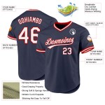 Weiß-Rotes Jersey Navy Throwback Authentic Baseball Custom Weiß-Rotes Jersey Navy Throwback Authentic Baseball Custom