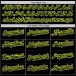Authentisches Baseball-Trikot in Schwarz, Grün und Gelb, ärmellos, individuell Authentisches Baseball-Trikot in Schwarz, Grün und Gelb, ärmellos, individuell