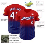 Jersey Red Authentic Custom Baseball Fashion Fade Weiß-Royal Nadelstreifen Jersey Red Authentic Custom Baseball Fashion Fade Weiß-Royal Nadelstreifen