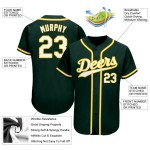 Benutzerdefiniertes authentisches grün-weiß-goldenes Baseballtrikot Benutzerdefiniertes authentisches grün-weiß-goldenes Baseballtrikot