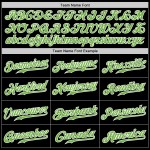 Benutzerdefinierte schwarz neongrün Nadelstreifen neongrün-weiß authentische Baseball Jersey Benutzerdefinierte schwarz neongrün Nadelstreifen neongrün-weiß authentische Baseball Jersey