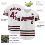 Crimson-Schwarz Baseball Jersey Weiß Authentic Line Custom Crimson-Schwarz Baseball Jersey Weiß Authentic Line Custom