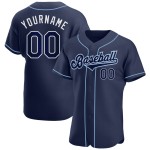 Custom Navy Navy-Puderblau Authentic Baseball Jersey Custom Navy Navy-Puderblau Authentic Baseball Jersey