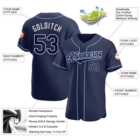 Custom Navy Navy-Puderblau Authentic Baseball Jersey Custom Navy Navy-Puderblau Authentic Baseball Jersey