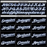 Benutzerdefiniertes authentisches Baseball-Trikot in Schwarz-Royal-Weiß Benutzerdefiniertes authentisches Baseball-Trikot in Schwarz-Royal-Weiß