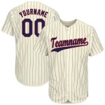 Benutzerdefinierte Creme Navy Nadelstreifen Navy-Rot Baseball Jersey Benutzerdefinierte Creme Navy Nadelstreifen Navy-Rot Baseball Jersey