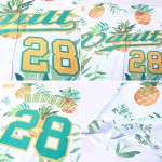 Benutzerdefiniertes weißes Kelly Green-Gold 3D-Musterdesign Hawaii Ananas Authentic Baseball Jersey Benutzerdefiniertes weißes Kelly Green-Gold 3D-Musterdesign Hawaii Ananas Authentic Baseball Jersey
