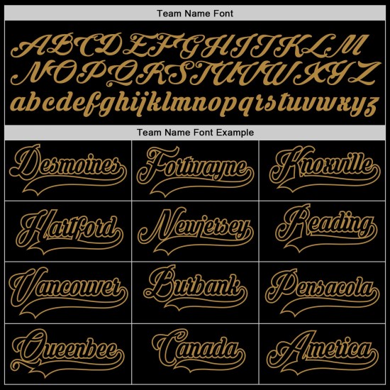 Benutzerdefiniertes authentisches Baseball-Trikot in Schwarz-Altgold Benutzerdefiniertes authentisches Baseball-Trikot in Schwarz-Altgold