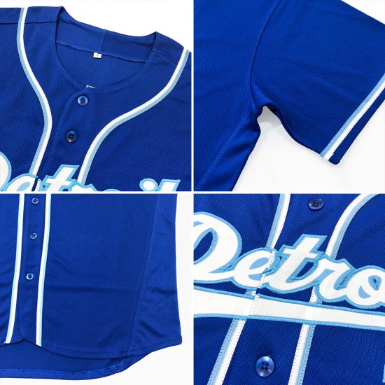 Benutzerdefiniertes authentisches Baseball-Trikot in Königsblau Benutzerdefiniertes authentisches Baseball-Trikot in Königsblau