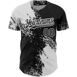Design Muster 3D Baseball Stroke Authentic Custom Jersey Pinsel Weiß Schwarz Abstrakt Design Muster 3D Baseball Stroke Authentic Custom Jersey Pinsel Weiß Schwarz Abstrakt