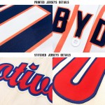 Benutzerdefinierte Creme Navy Nadelstreifen Navy-Rot Baseball Jersey Benutzerdefinierte Creme Navy Nadelstreifen Navy-Rot Baseball Jersey
